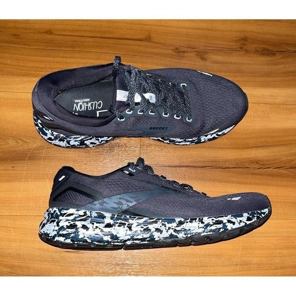 Mens Brooks Ghost 15 Road Running Charcoal Athletic Sneakers Shoes - Picture 2 of 6